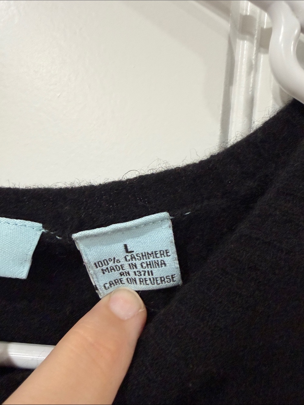 Button-Back Black Women’s Cashmere Cardigan Sweater - Picture 3 of 6